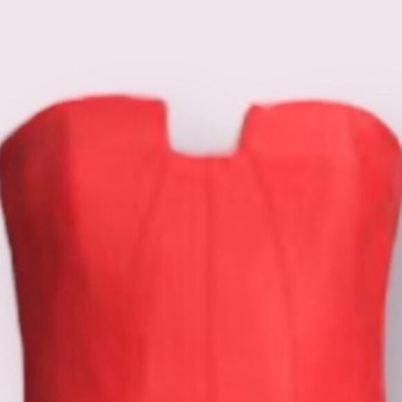 Halston Heritage Strapless Red Mini Dress | Size 2 - Picture 2 of 7